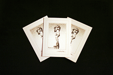 A Note from Peter (sepia on cream) - Handcrafted Notecards - pk of3 - dr19-0044